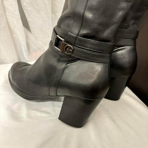 Giani Bini Women's Black Leather Rozario Memory Foam Dress Boots Size 10 - Picture 4 of 8